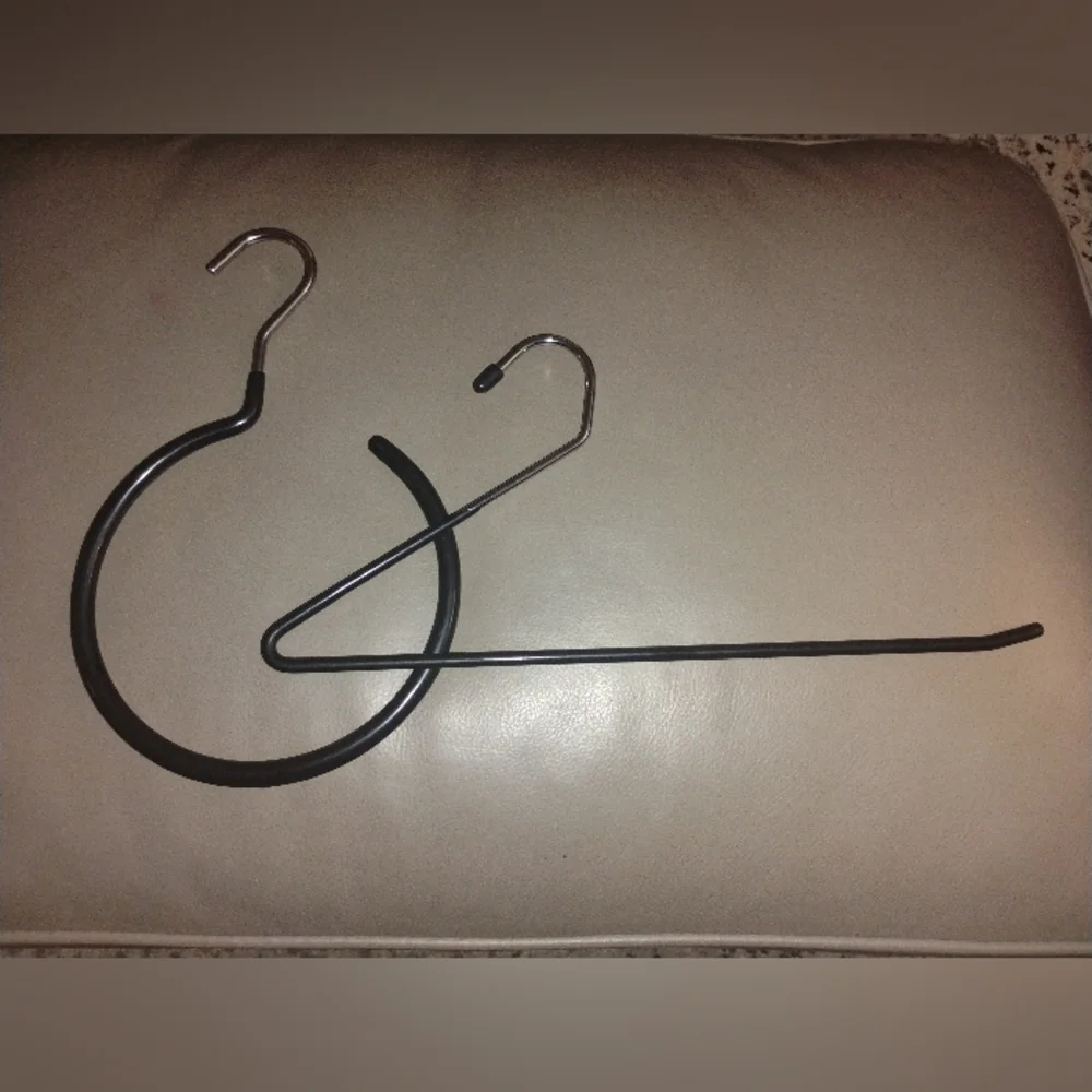 Two Specialty Hangers in Rubber Coated Metal